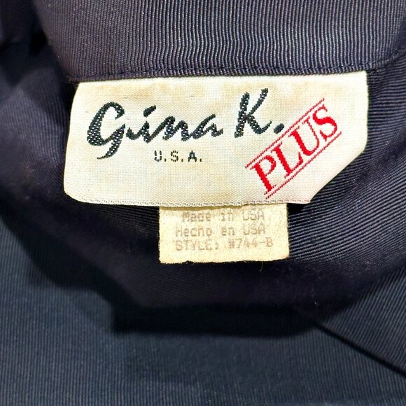 Vintage 80s Womens Black Double Breasted Blazer Size XL Gold Lace Embellishment - Picture 9 of 12